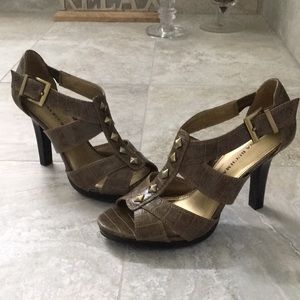 Dana Buchman Taupe studded heels 7